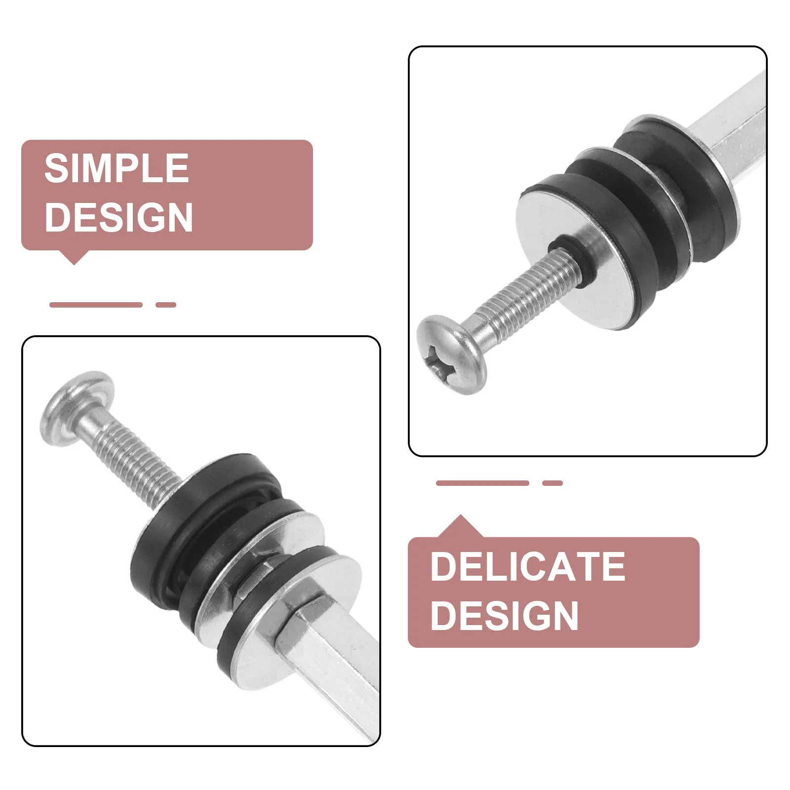 

1Pair Toilet Tank Bolts and Washers Heavy Duty Stainless Steel Fixing Hardware Replacement Parts for Toilet Seat Lid Leak Proof