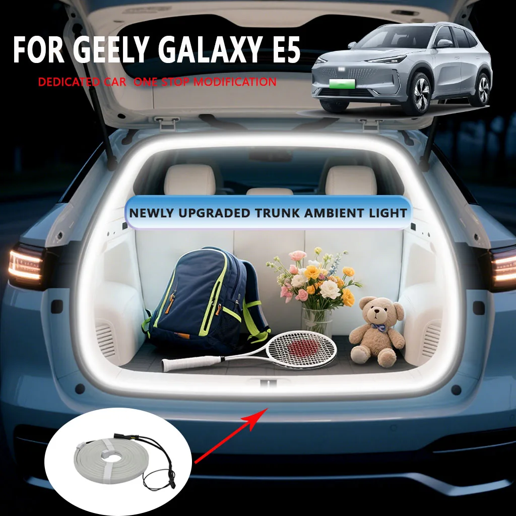 

FOR GEELY GALAXY E5 Rear Trunk LED Light Bar Strips Trunk Interior Decorative Lamp Strip Luggage Atmosphere Light