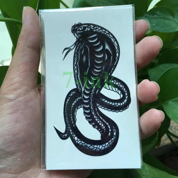 Waterproof Temporary Tattoo sticker Cobra snake totem flash tatto Water Transfer fake tatoo for man woman 10.5*6cm
