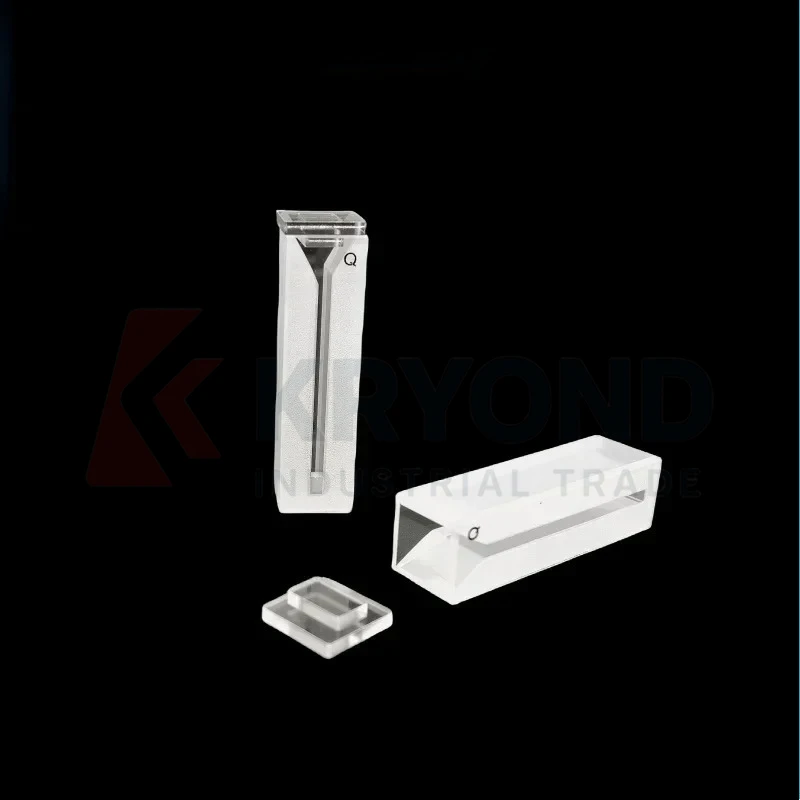 Micro Quartz Cuvette 2mm Slit, 700µL Liquid Sample Cell, 0.7mL Absorption Cells, Sintered for Lab Testing, 2/PK
