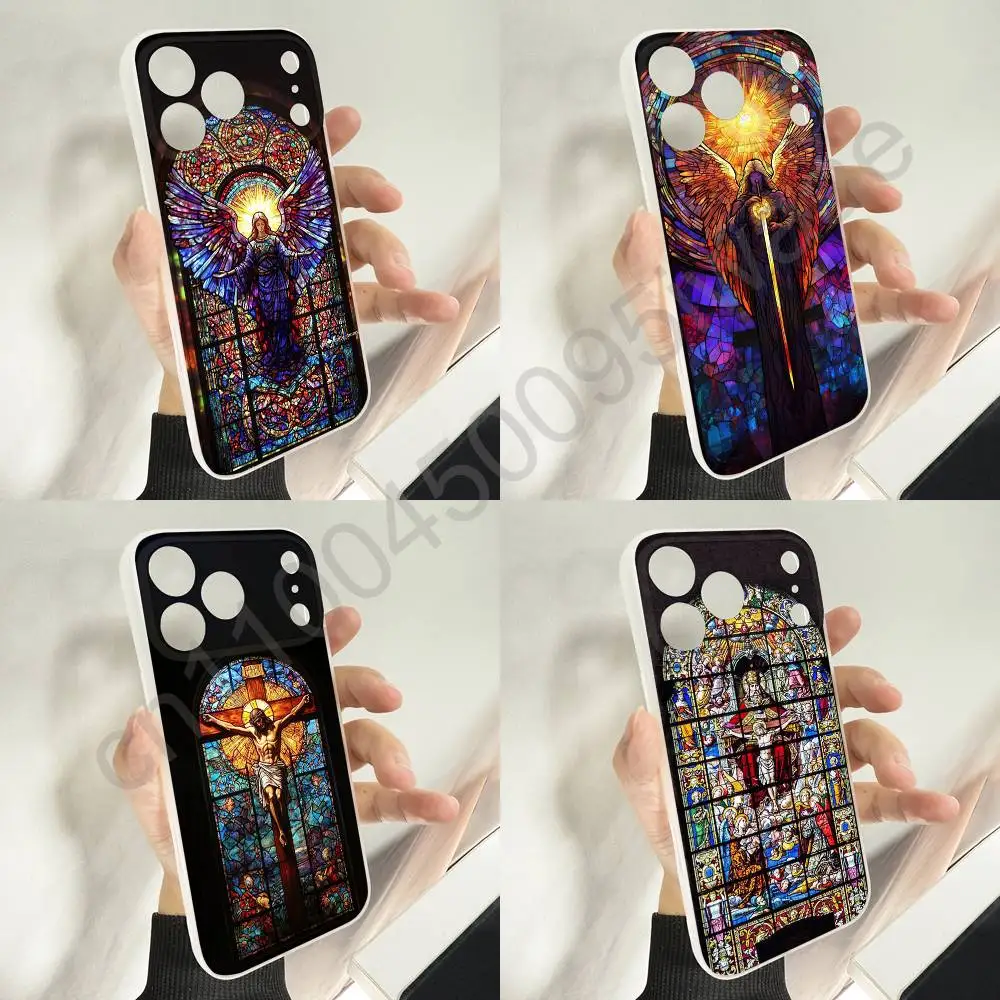 

Church Window Jesus Cross Phone Case For iPhone 11,16,15,14,13,17,12,Plus,E,Air,Mini,Pro,Max Magnetic Magsafe Soft Cover