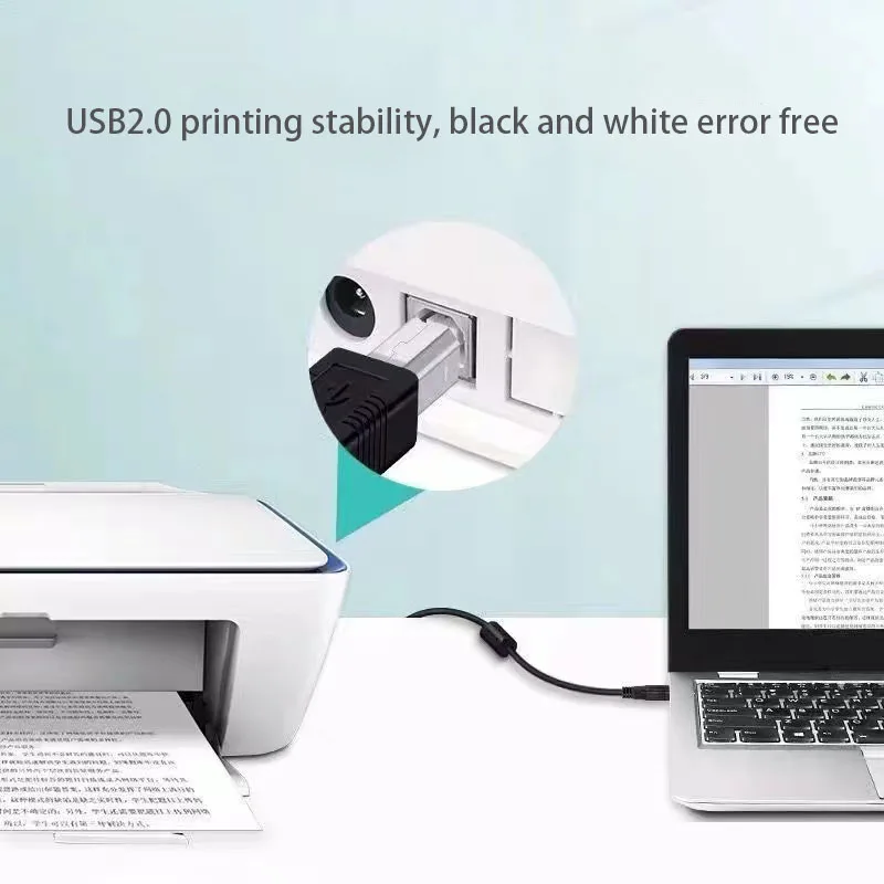 USB 2.0 High Speed Cable Printer Lead A to B Long Black Shielded Tool Data Line Printer Scanner Hard Disk cable