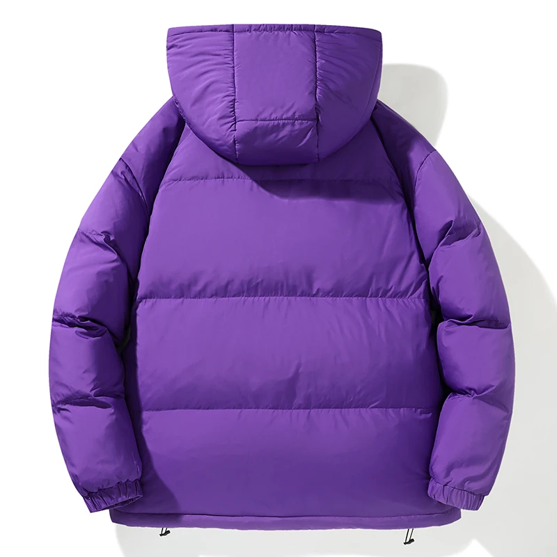 Casual Solid Color Hooded Duck Down Jackets New 2025 Winter Men's Windproof Puffer Coats Youth Outdoor Warm Padded Tops Clothing