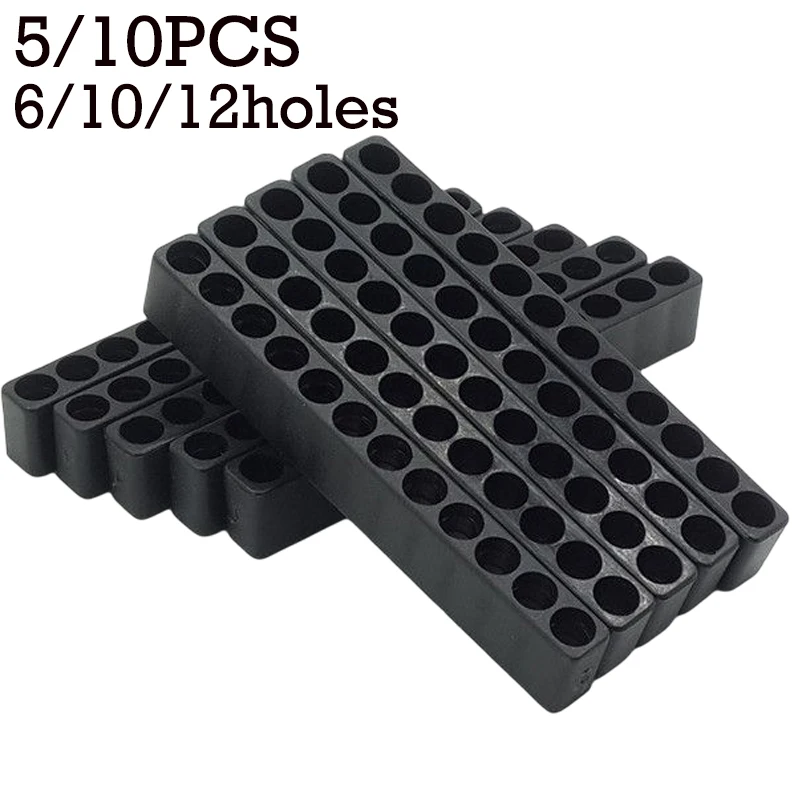 5/10pcs 6/10/12 Holes Screwdriver Head Storage Stand Hex Shank Storage Strip Screwdriver Head Stand For Power Accessories