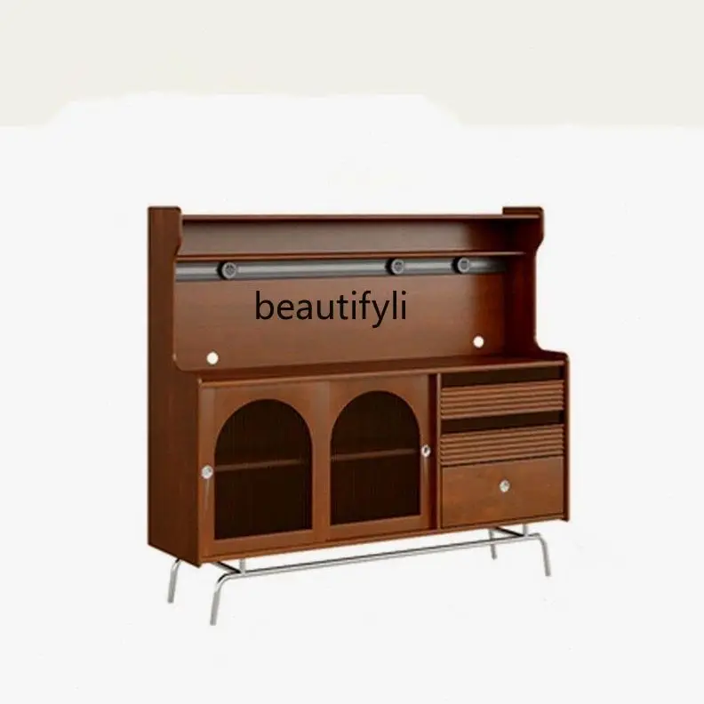 

Tea cabinet color storage entrance glass wine cabinet storage ancient retro living room dining side cabinet