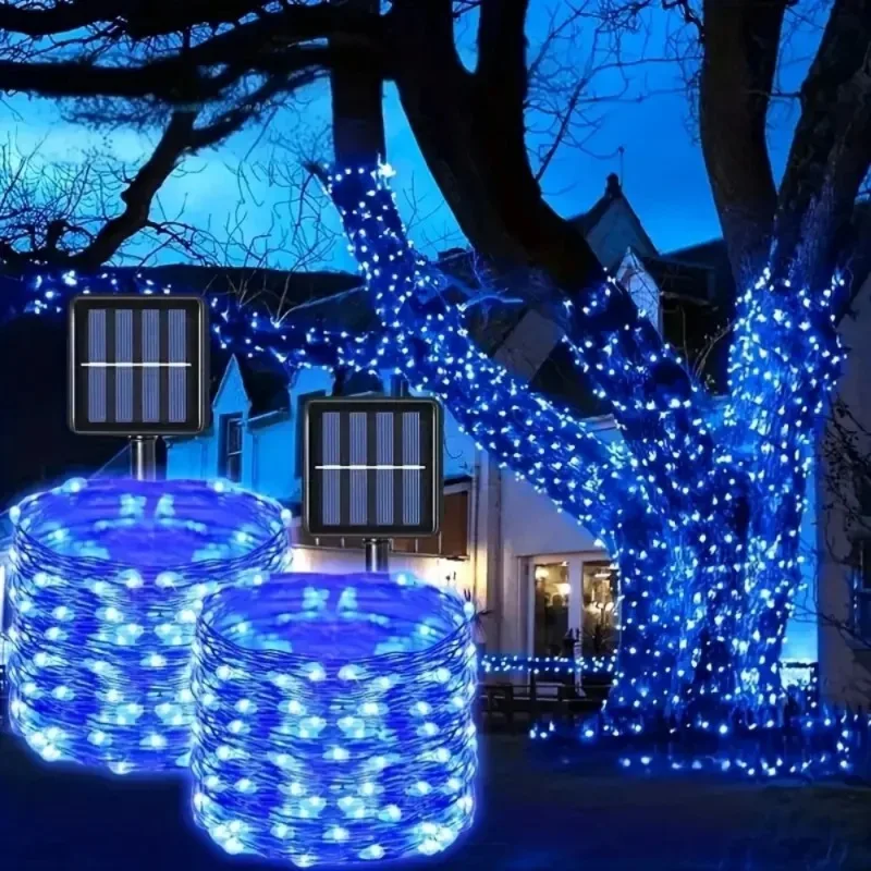 Fairy LED Copper Wire Light String Holiday Wedding Summer Garden Home Decoration Lighting Outdoor Patio Solar Garland Lamp