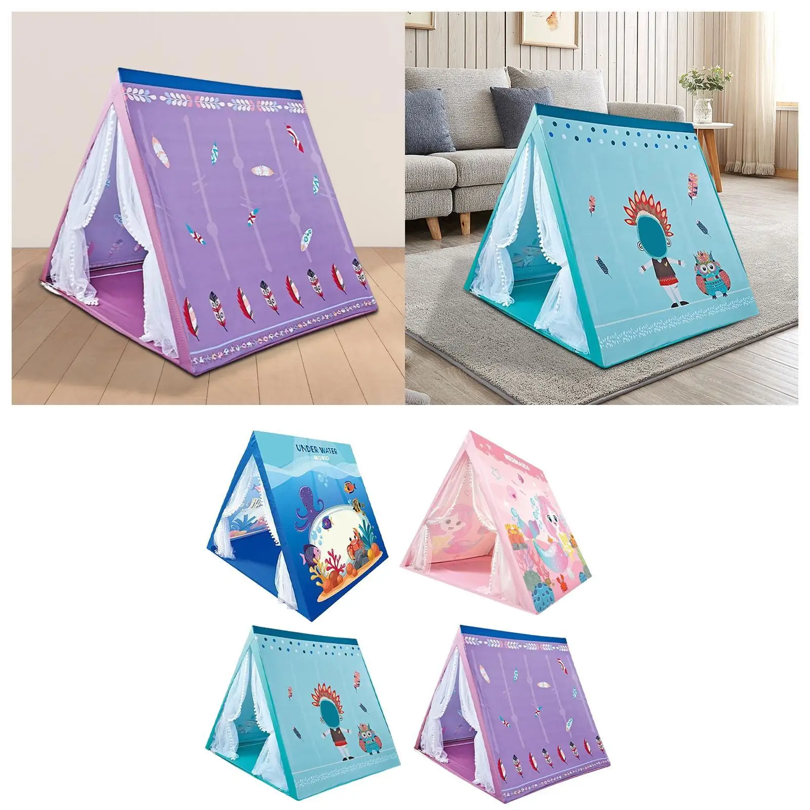 Kids Play Tent Gifts Kids Play House Easy Assemble Foldable Large Indoor Playhouse for Children Toddlers Picnics Kids Boys Girls