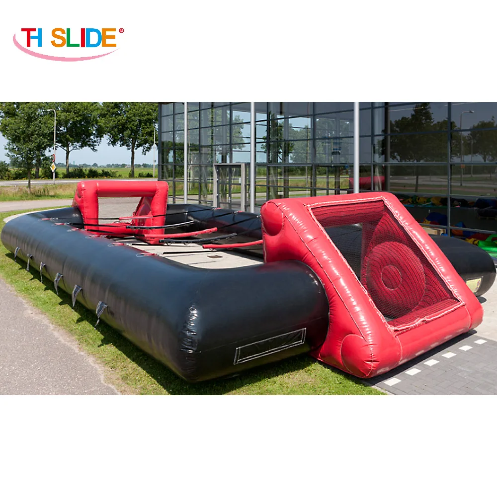 free air ship  to door,14x7x2mH inflatable football soccer sport game,customized human inflatable foosball court field