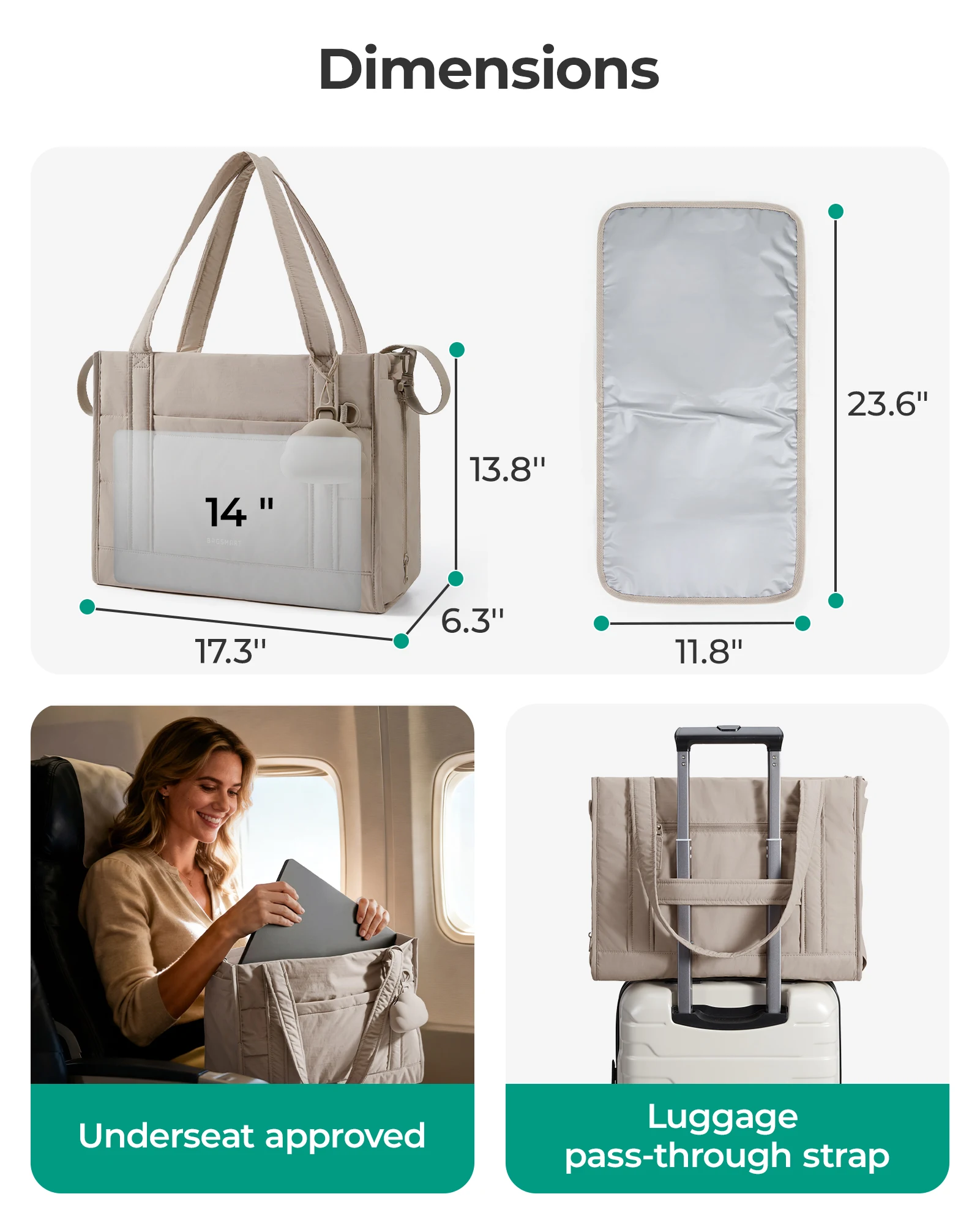BAGSMART Lightweight Diaper Bag Tote Versatile Hospital Handbag Large Capacity Mommy Bag with Pacifier Case