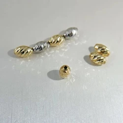 AU 750 18K White Yellow Gold Loose Bead Pipe Mountings Findings Jewelry Settings Accessories Parts for Pearls Beads 10 pcs/lot