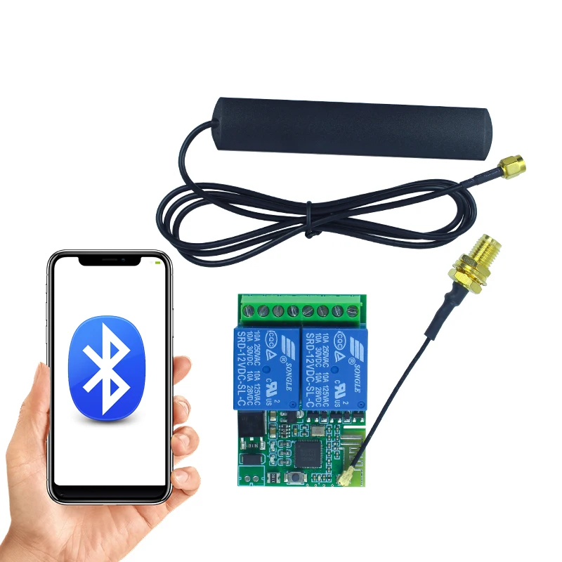 Bluetooth relay module, automatic unlocking within recognition range, password verification for first connection,