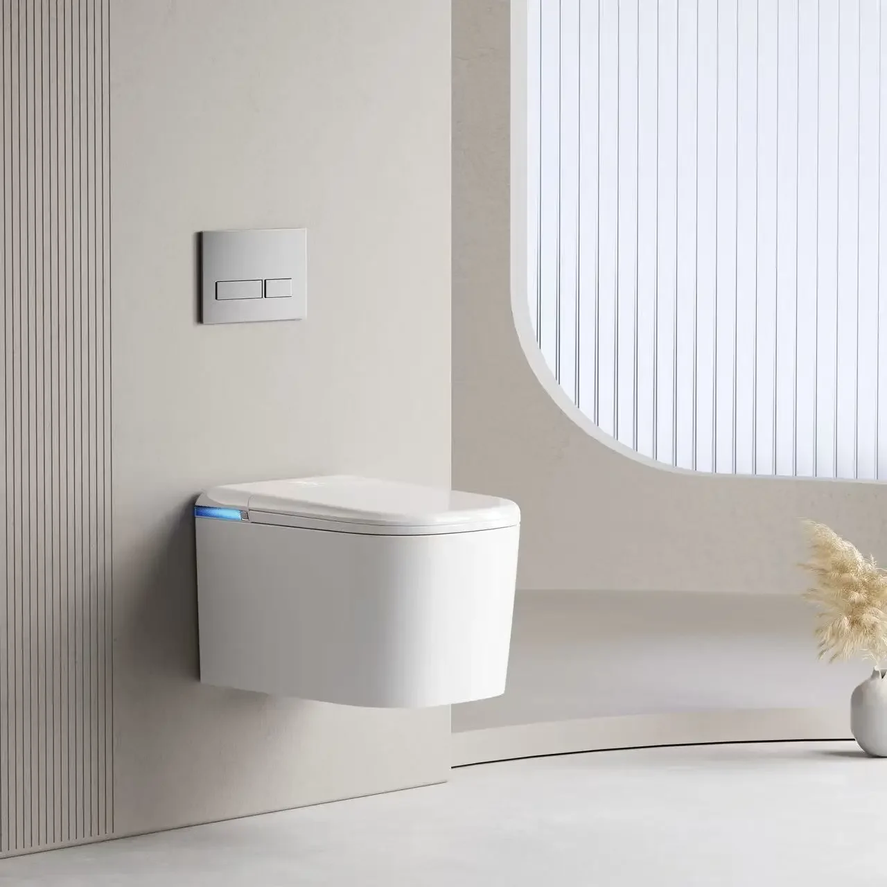 GOSE Y3 Wholesale Europe Bathroom IPX4 Waterproof LED Display Instant Heating One-piece Hanging Smart Toilet with Concealed Tank