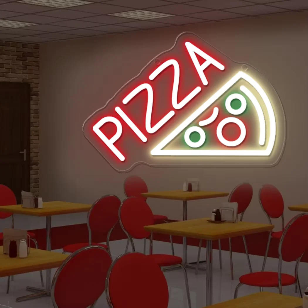 Pizza LED Neon Sign Light Pizza Shop Fast Food Pizzeria Neon Sign Indoor LED Lamp For Store Business Sign Wall Decoration Neon