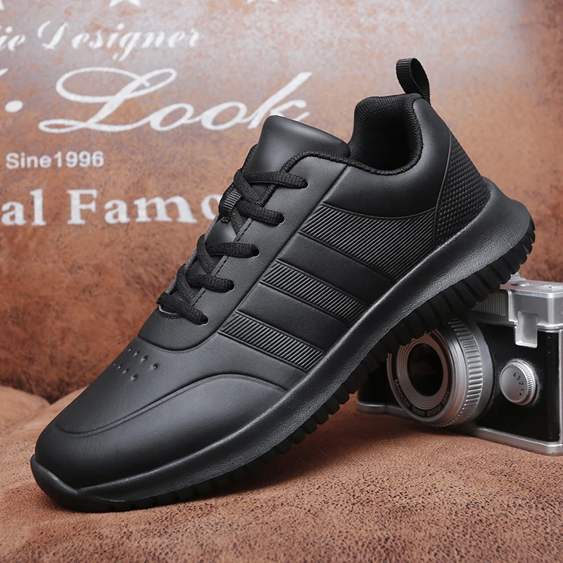 Couple causal Chef Shoes four Season new Lightweight Soft Sole Comfort Oil proof Men and Women's Chef Business Work Leather Shoe