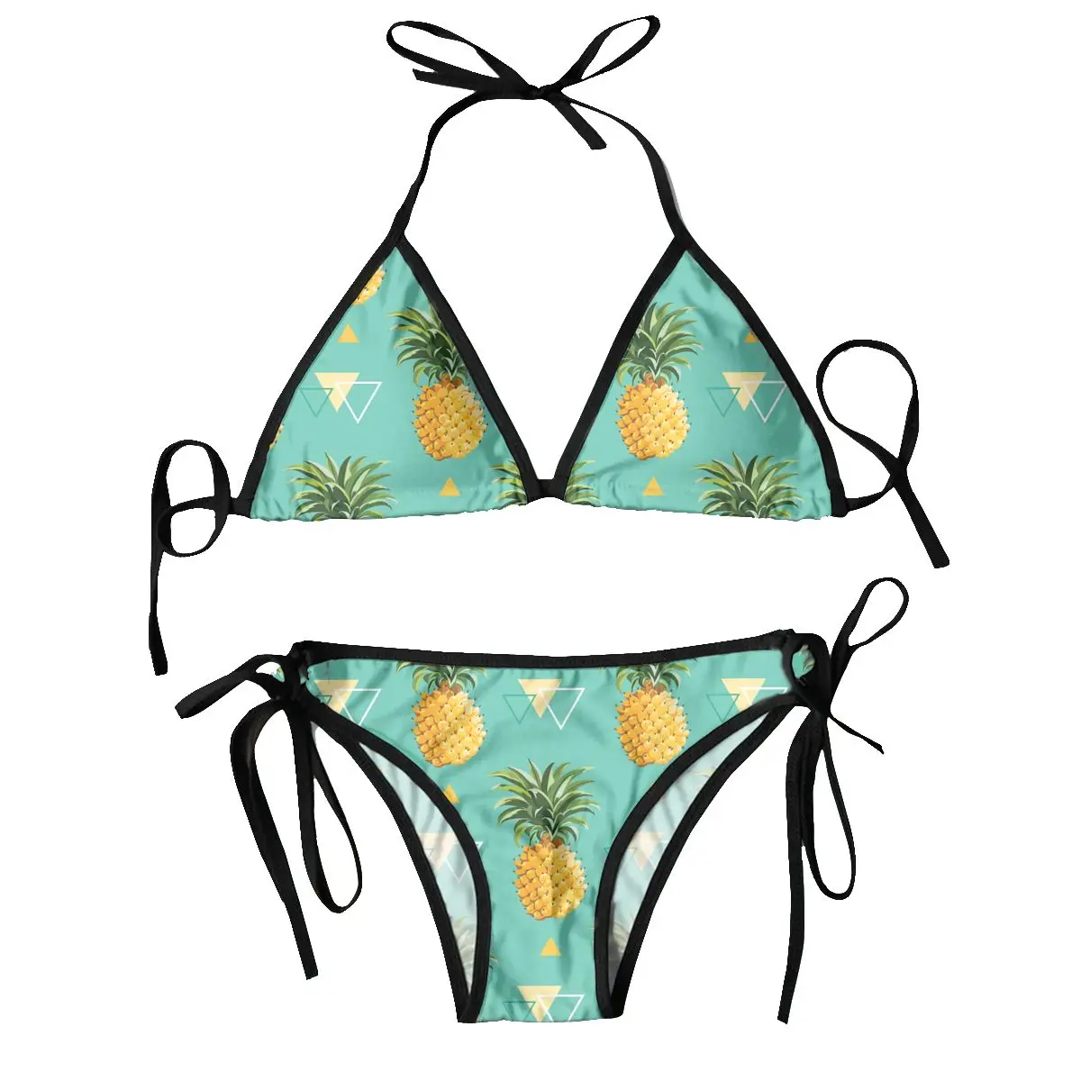 

Sexy Bikini 2023 Triangle Geometric Pineapple Swimsuit Women Swimwear Bikini Set Bathing Suit Beach Wear