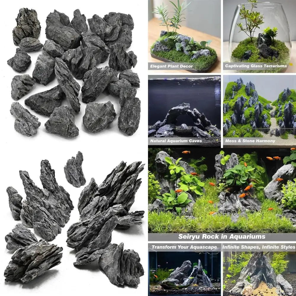 

Unocho Aquarium Rocks Natural Seiryu Stone 20lb Aquascaping Rocks for Fish Tank Aquarium Landscaping Decoration Paludarium Amphi