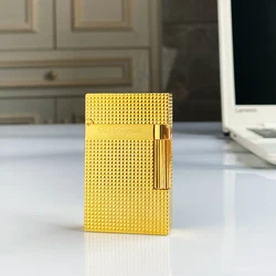 New vintage Lighter Bright Sound brass shell windproof gas lighter for cigarette men's gift