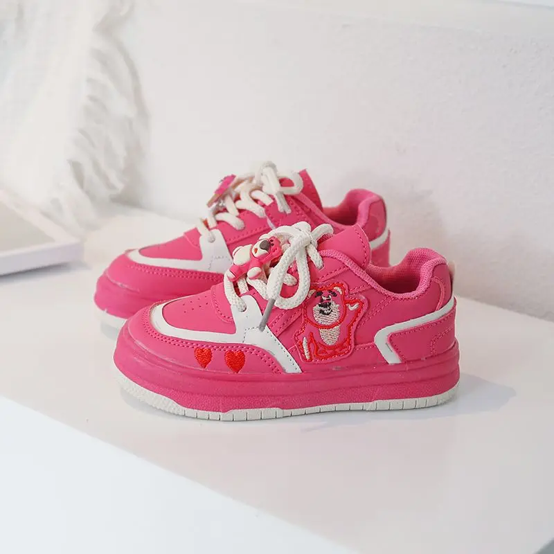 Strawberry Bear Children's Single Shoes Spring 2026 New Classmates Korean Version Cute Girls Board Shoes Children's Casual Shoes