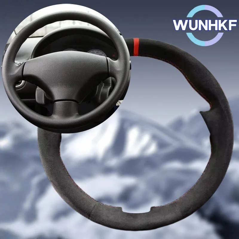 

Оплетка на руль автомобиля на заказ для Peugeot 206 1998-2005 206 SW 2003-2005 206, дышащая замшевая накидка на руль, аксессуары