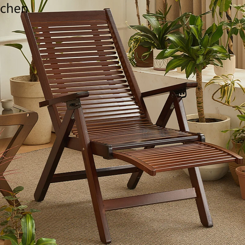 bamboo recliner folding lunch break new sit and sleep dual-purpose back chair home balcony living room leisure