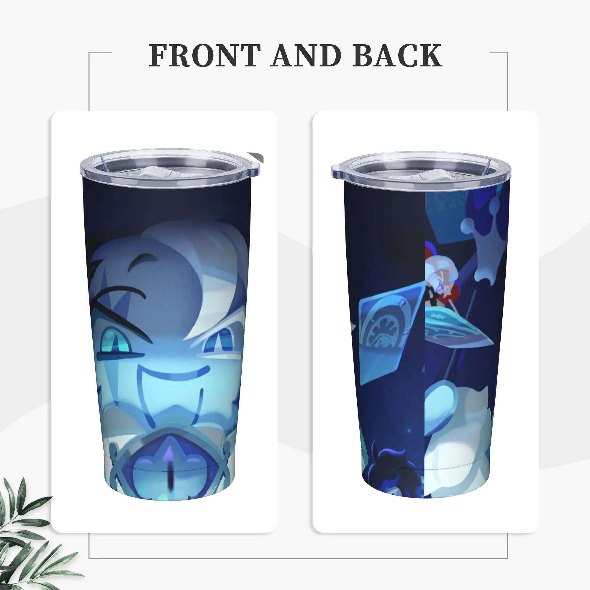 Shadow Cartoon Milk Cookie Run Kingdom Tumbler Vacuum Insulated Anime Thermal Cup Vacuum Flask Outdoor Mug Hot Cold Drink, 20oz