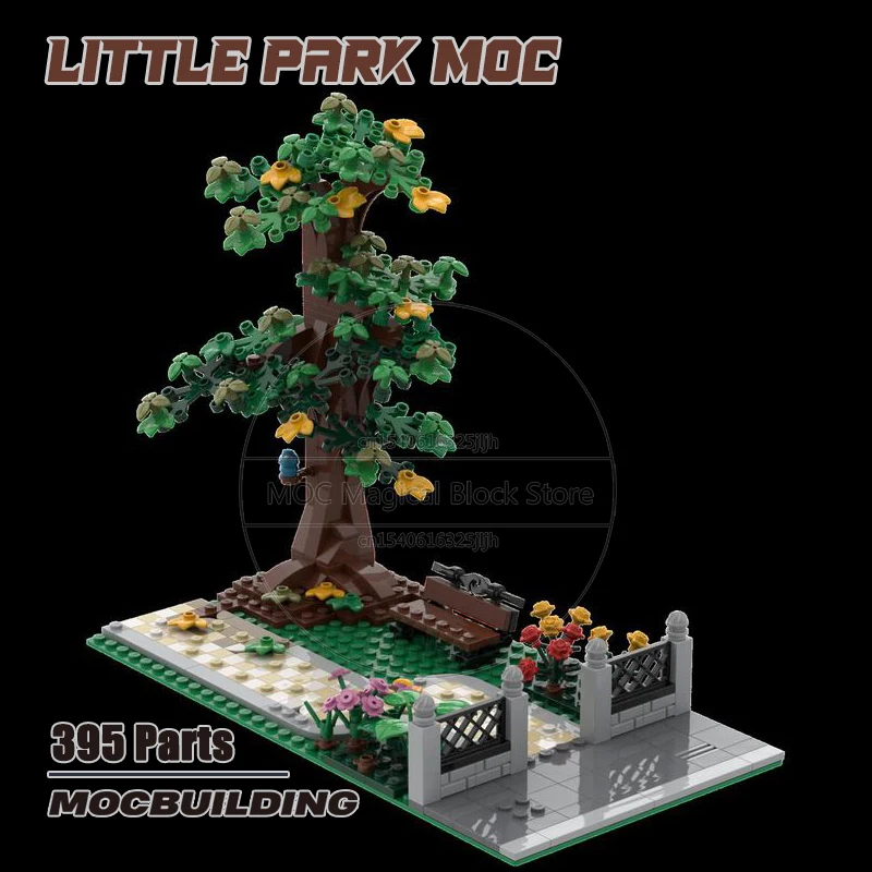 

Little Park MOC Building Block Streetscape Architecture Tree Scene DIY Technology Bricks Model Educational Kit Toys Gifts