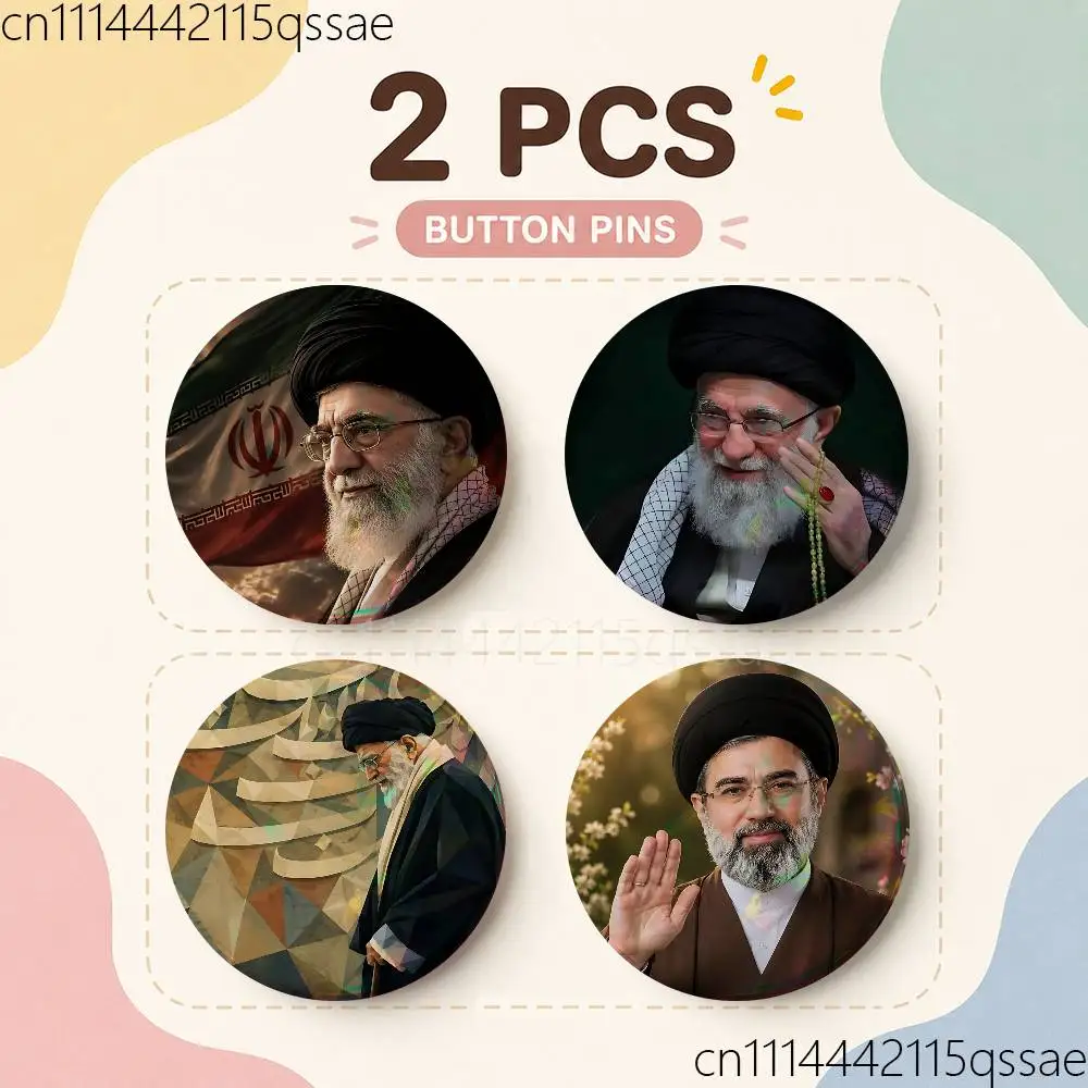 For RIP Ali K-Khamenei Iran 25/32/44/58/75mm Badges Button Round Creative Pin Brooch Badge Bag Decor Accessories