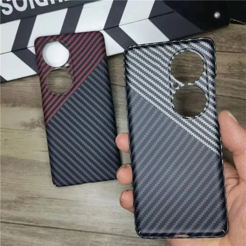 

Full Cover Shell For Huawei P50 P40 P30 Pro Hard carbon fibre Slim Protective Back Cover For Huawei p40 Pro Plus p30 P50Pro