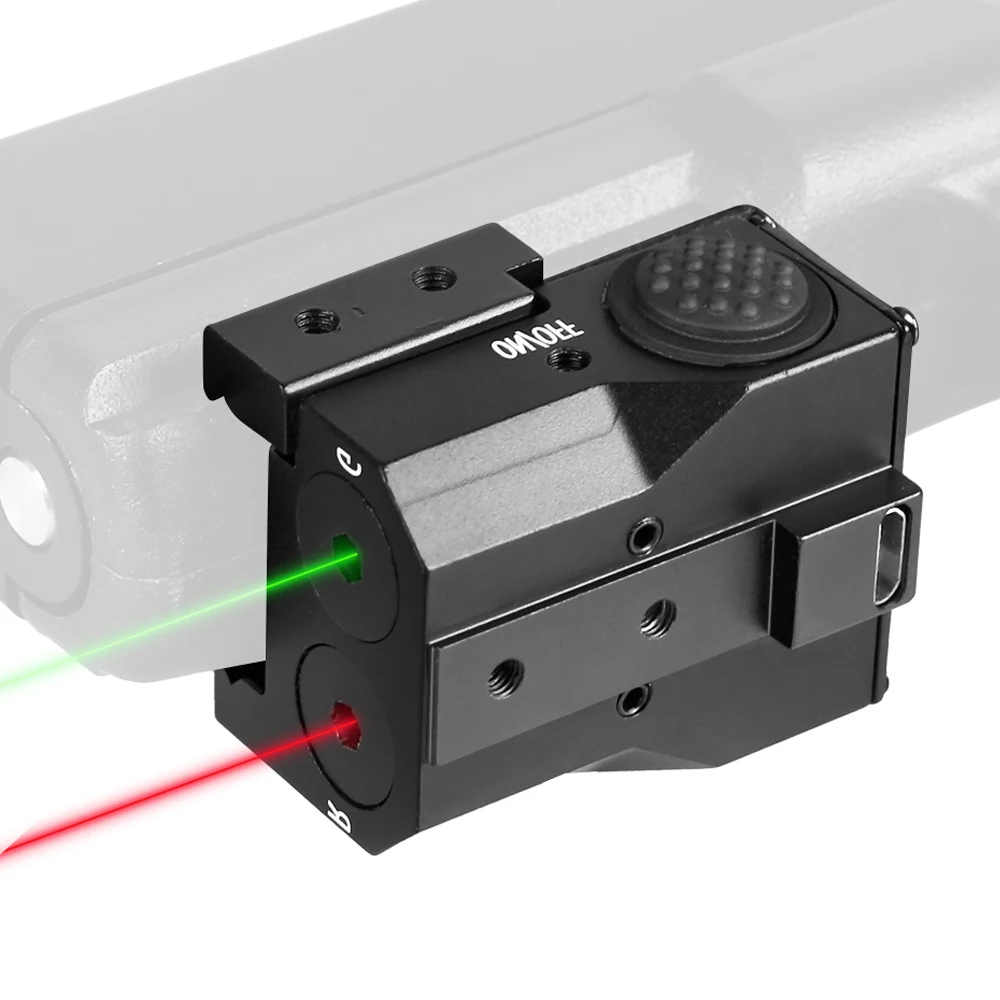 Low Profile Dual Red Green Laser Sight Rechargeable Weapon Laser Sight Gun Laser Sight for Pistol Handgun with Picatinny Rail