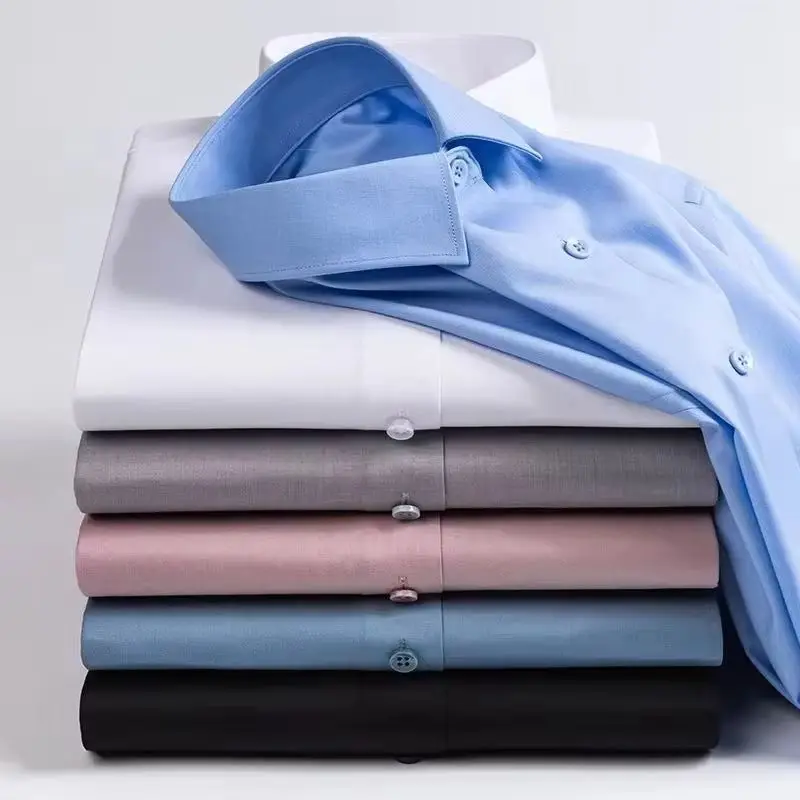 

6XL 7XL 8XL New Fabrics Bamboo Fiber modal cotton Men's Long Sleeve Shirt Mens Long Sleeve Dress Shirts Business White Shirt