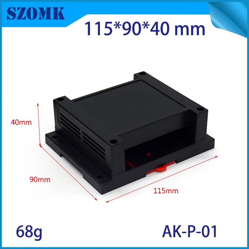 1Piece enclosures for electronics 115*90*40mm abs electronics project  enclosure din rail junction housing case wall mount clip