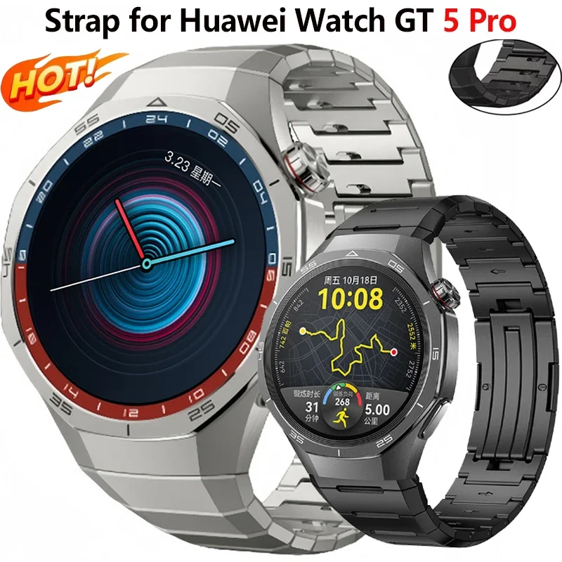 

No Gaps Luxury Titanium Strap for Huawei Watch GT 5 Pro Metal Bracelet for Huawei Watch GT5 Pro Specialized Watch Strap