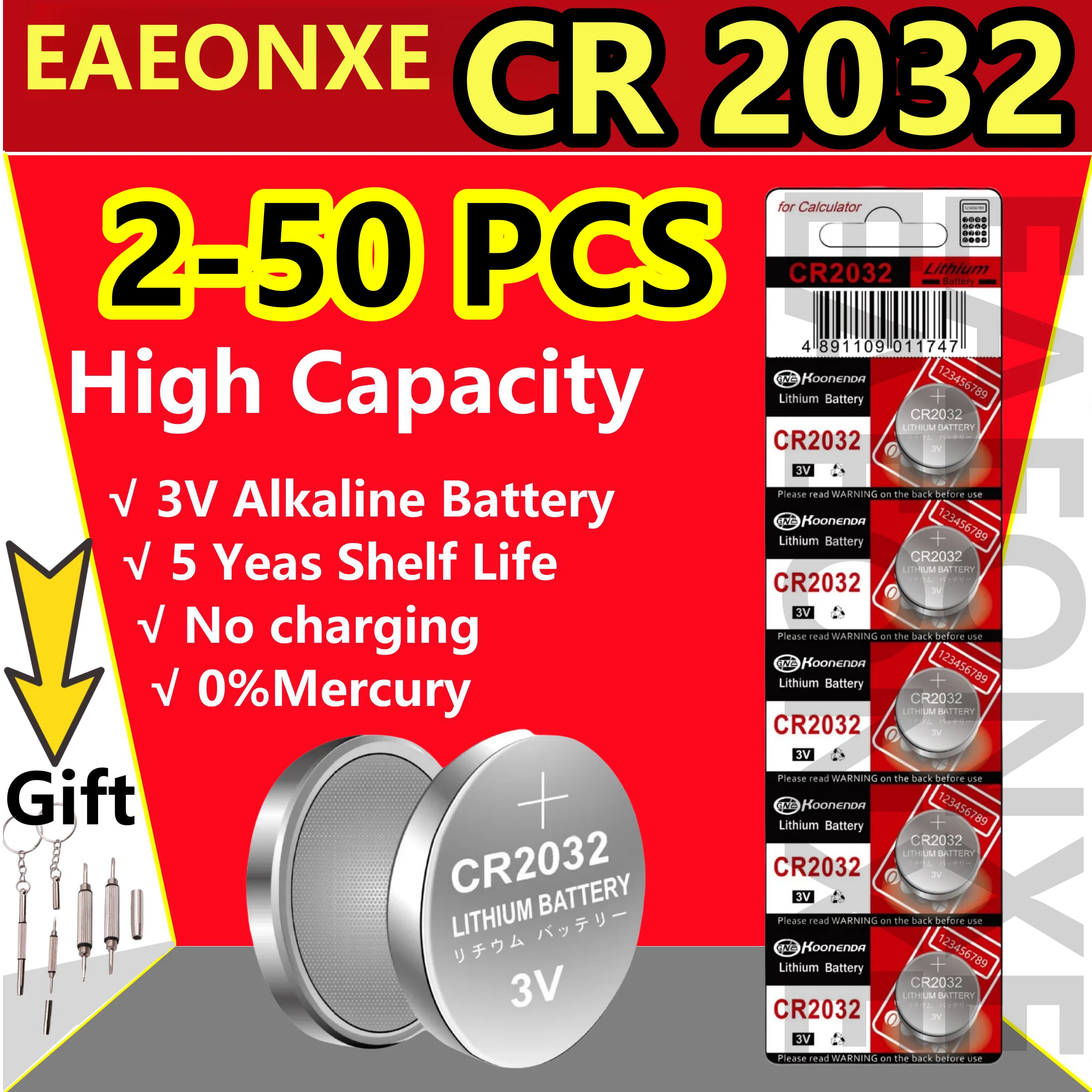 10 UDS-50 Uds CR2032 pila de botón 3V baterías de litio CR 2032 para llaves de reloj calculadora controlador temporizador luces Led