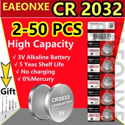 10pcs-50PCS CR2032 Boutton Cell Battery 3V Lithium Batteries CR 2032 for Watch Keys Calculator Controller Timer Led Lights