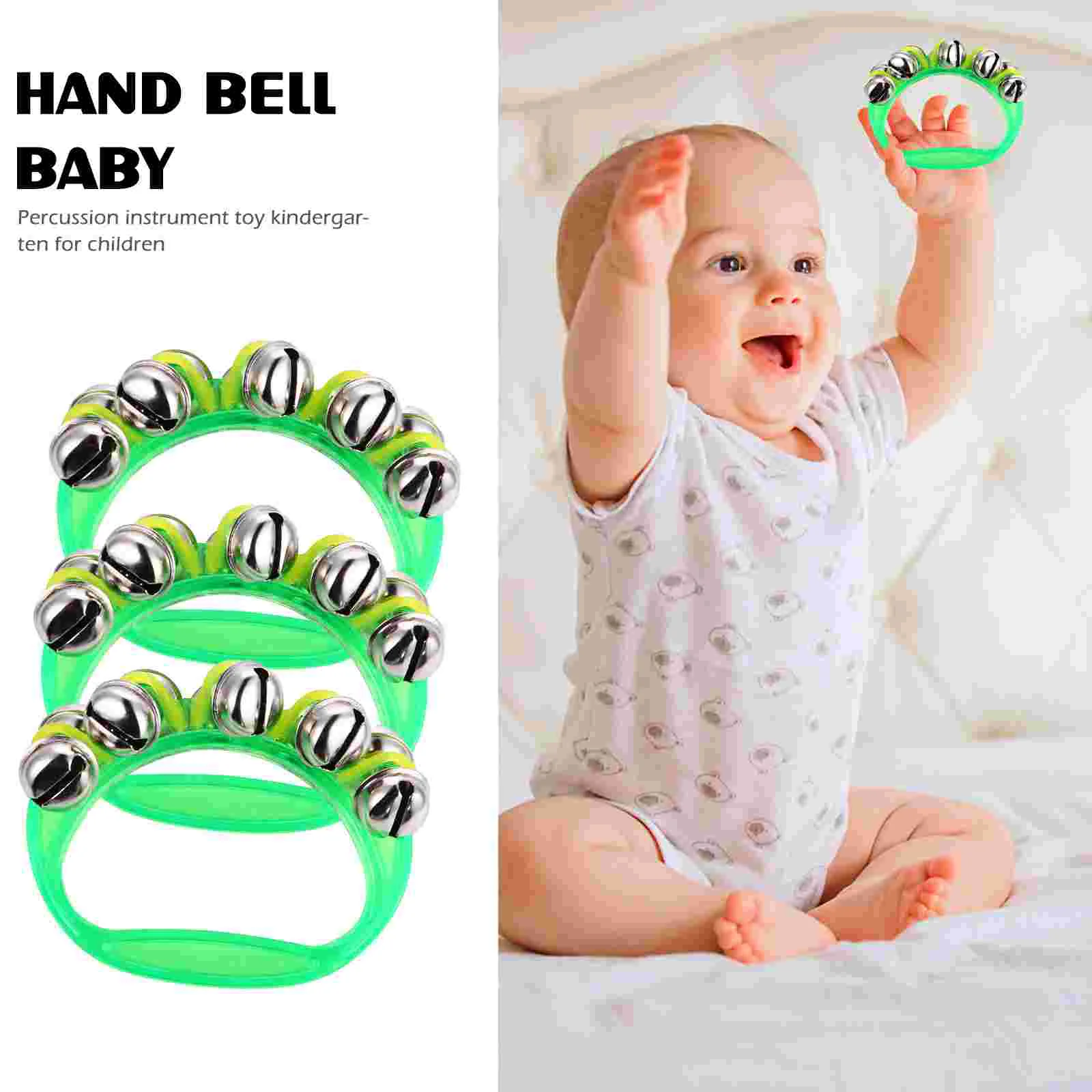 Infant Toys Hand Bell Children’s Interesting Rattle Plaything Musical Ankle Bells Green