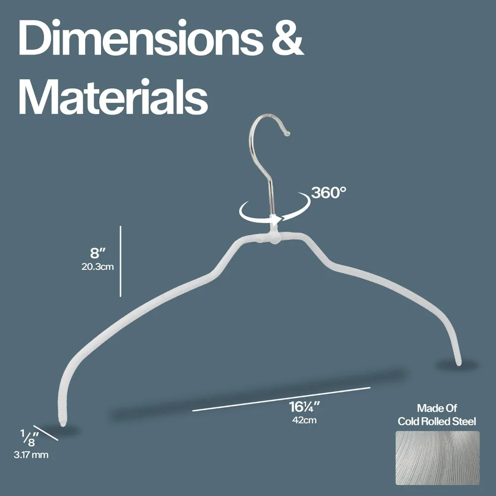 20 Pack Ultra-Thin Non-Slip Hangers, Space Saving, 360° Rotating, Red