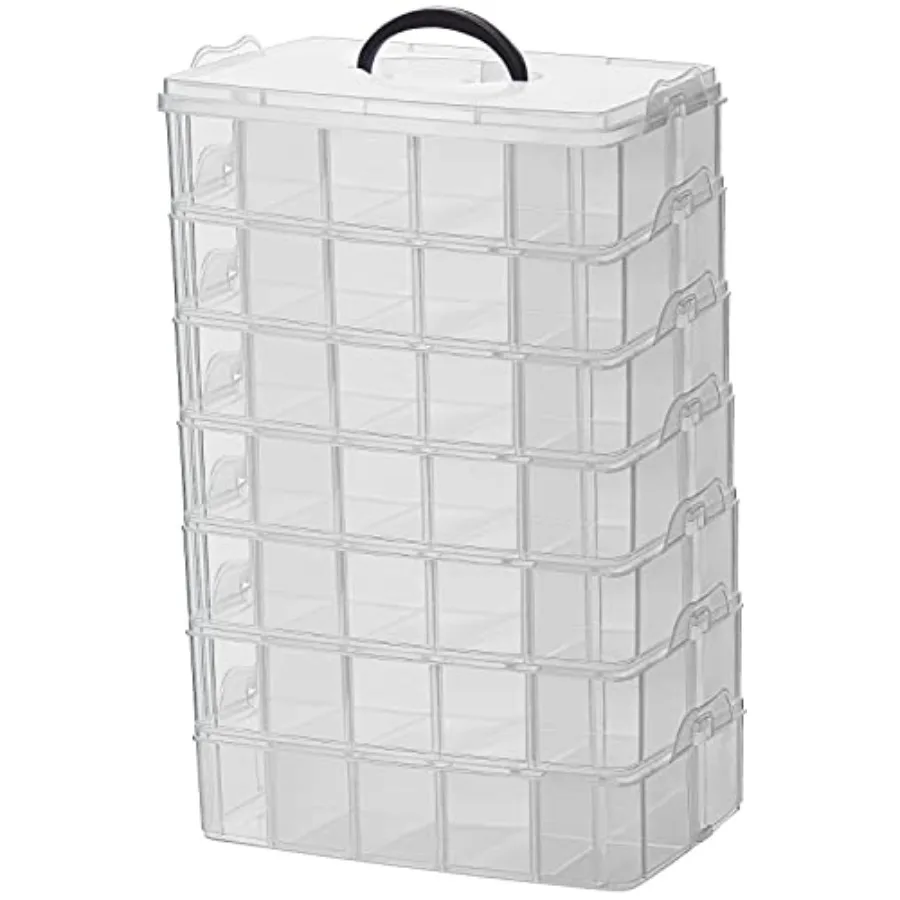 

7 Layers Stackable Storage Container 70 Adjustable Compartments Stackable Storage Container for Toys Art Crafts Jewelry Supplie
