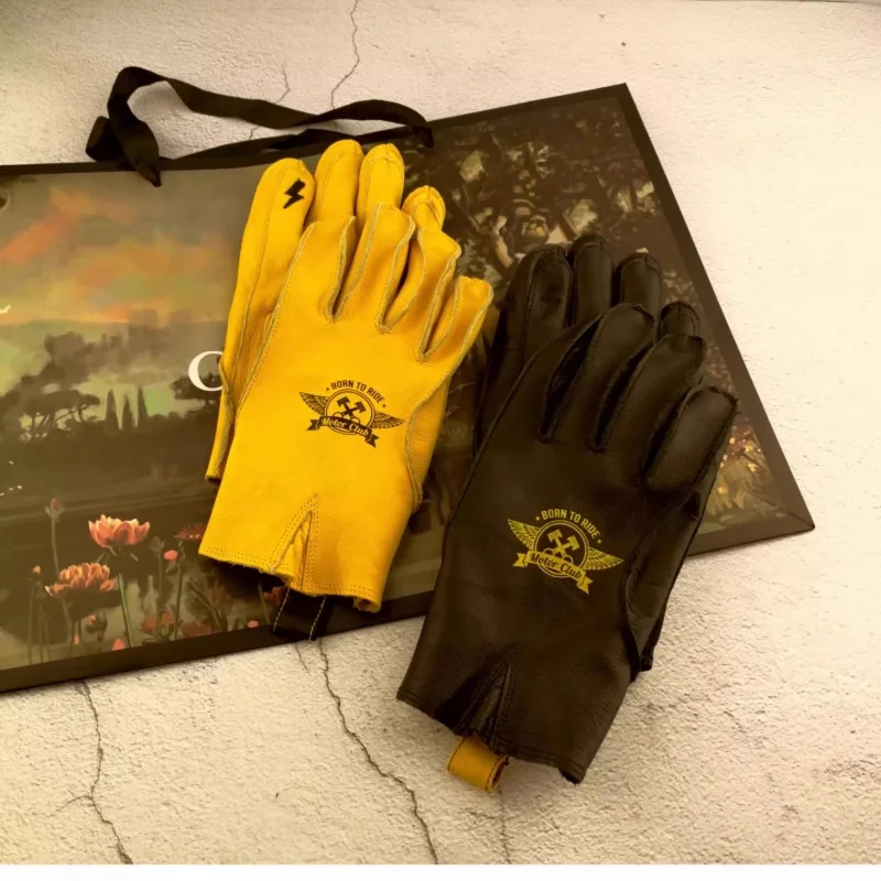 

Men's Women's Premium Motorcycle Riding Gloves with Vintage Cowhide Leather for Outdoor Cycling and Heavy Duty Protection Luvas
