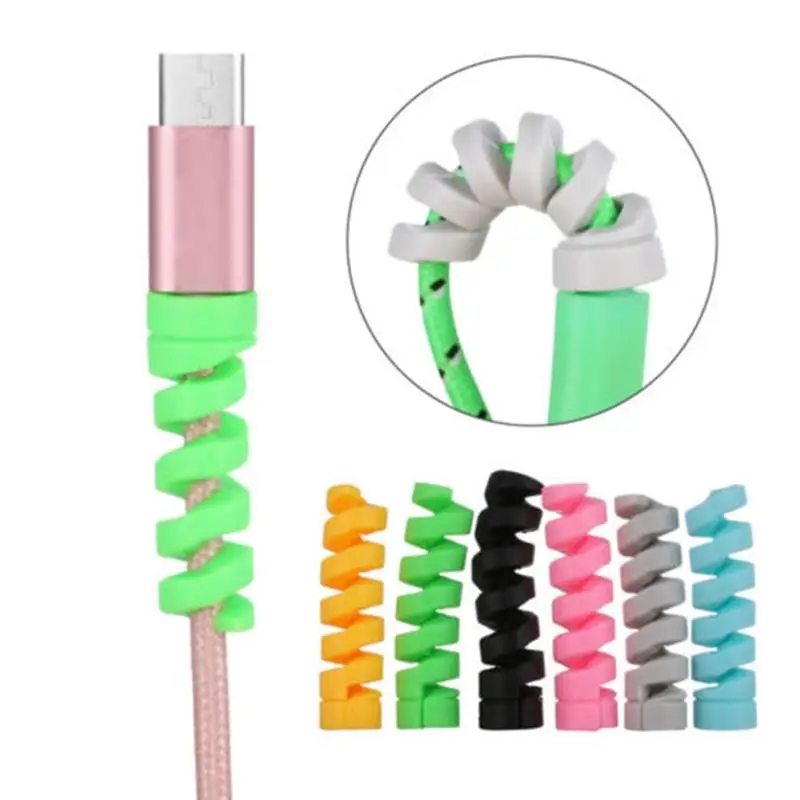 100Pcs Cable Protector Silicone Bobbin Winder Wire Cord Organizer Cover For Iphone USB Charger Cable Cord Cable Organizers