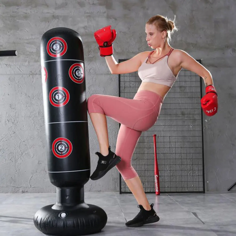 Inflatable Boxing Column Tumbler For Kids Adults Fitness Training Punching Bag Home Gym Office Stress Relief Outdoor