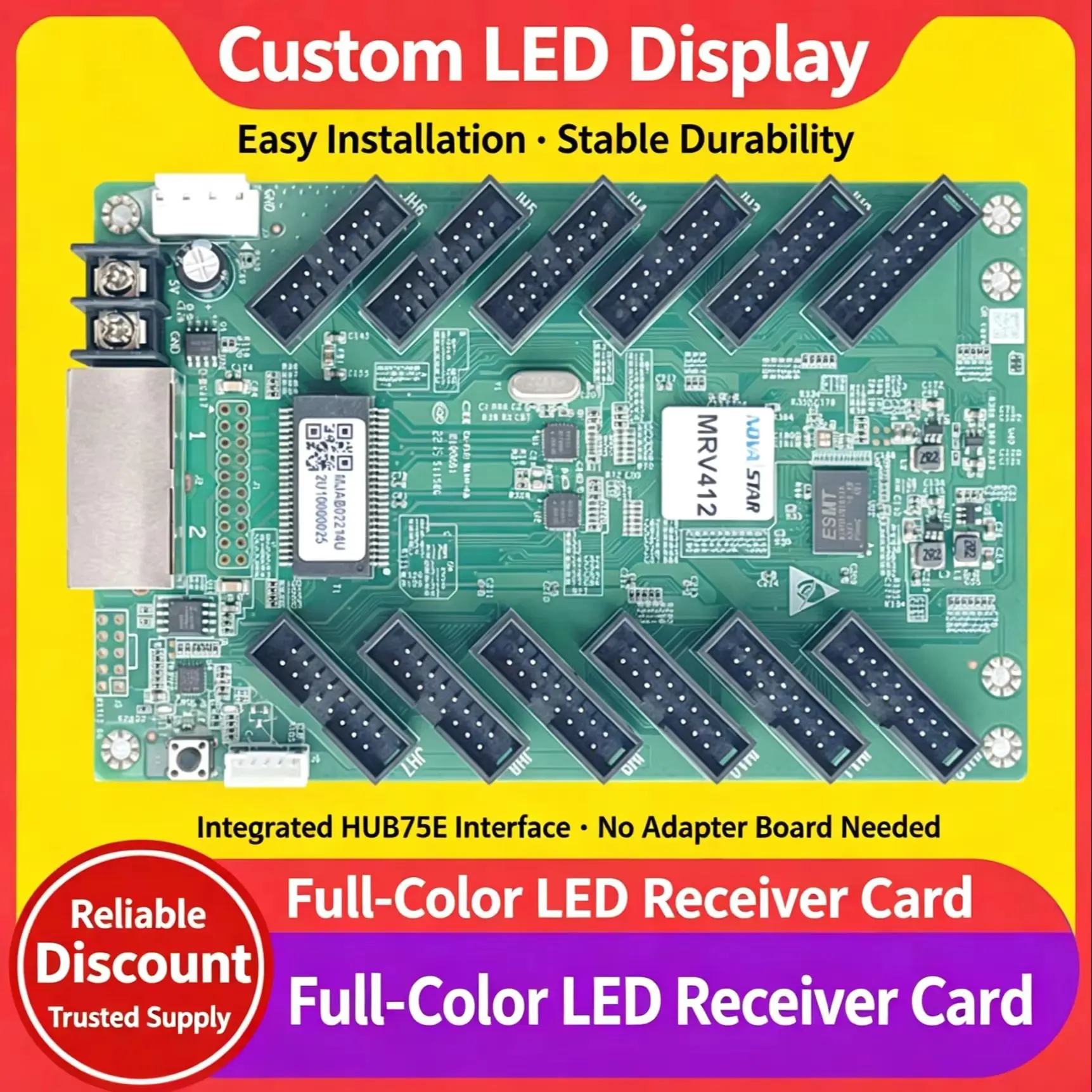 Novastar MRV412-N Receiving Card Full Color LED Display Video Control Card for Advertising LED Big Screen Wall