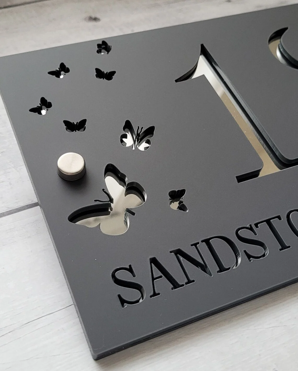 Modern House Sign Custom House Sign Butterfly Style House Sign Modern Plaque Door Number House Address Numbers New Home Gift