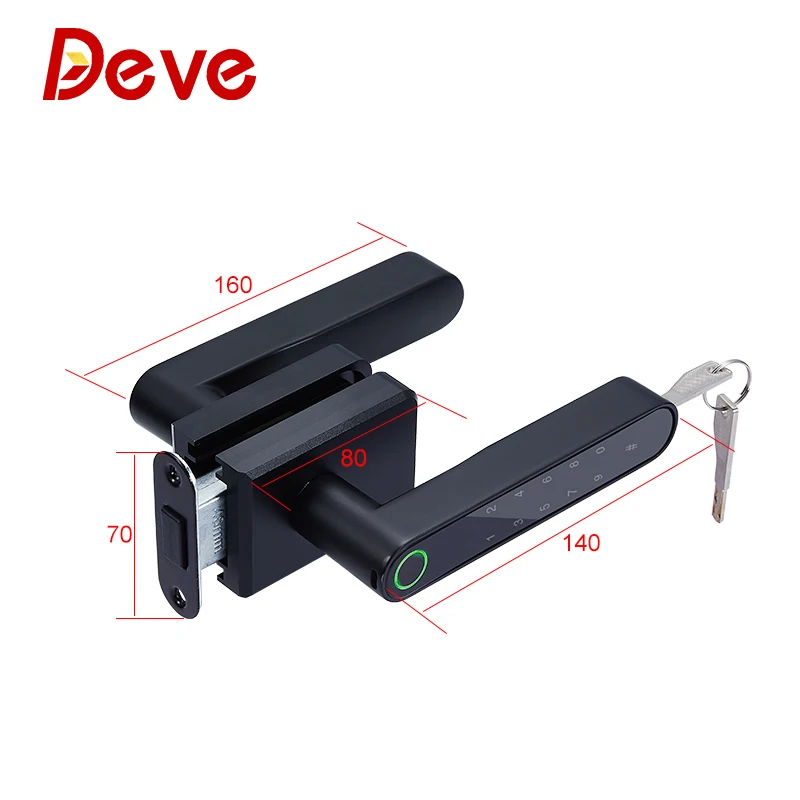 Smart Door Lock Magnetics Cylinder Fingerprint TUYAS TT Lock APP Smart Lever Lock For Slim Profile Frame Door Home Office