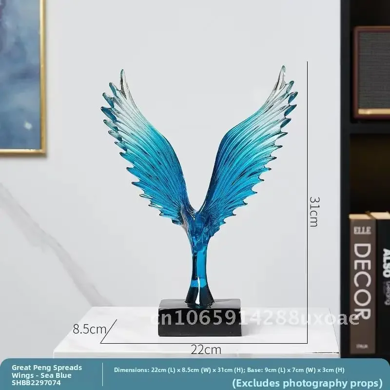Transparent Resin Crafts Dapeng Wings Ornaments Handmade Home Entrance TV Cabinet Decorations