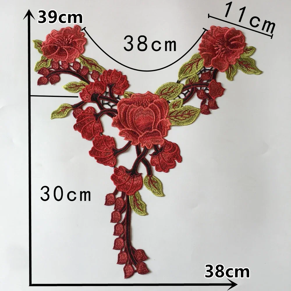 High quality Lace Fabric Flower Dress Decoration Venise Sewing Collar Embroidery Neckline Clothing Applique Craft Accessories