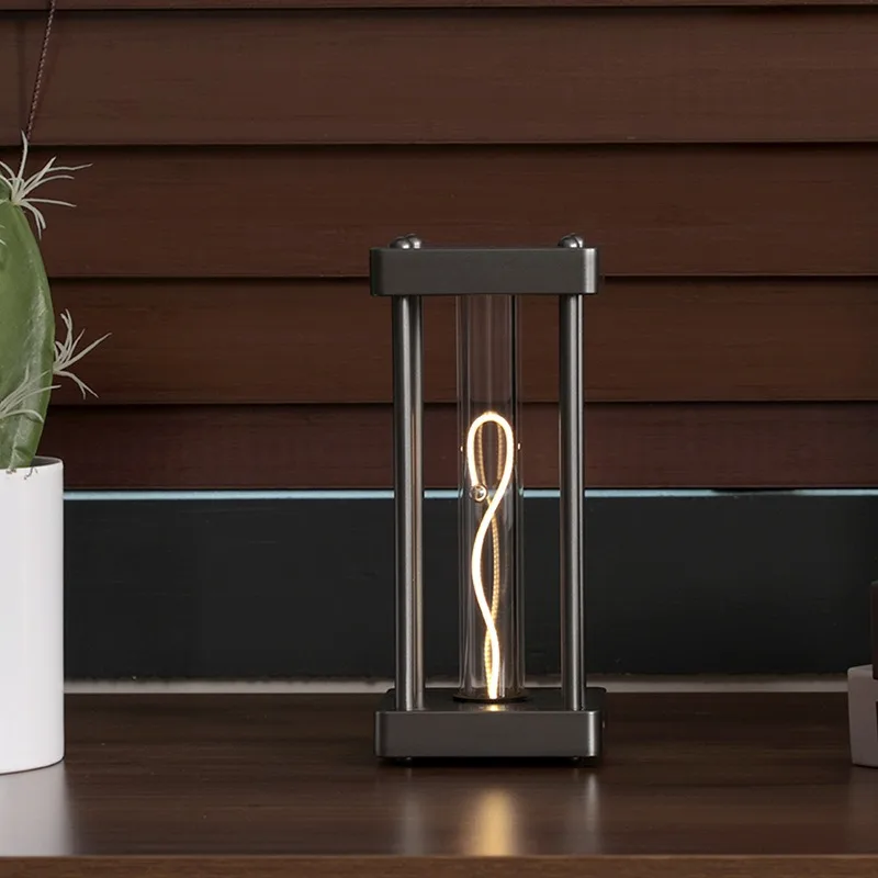 Minimalist Quantum Acrylic Night Floor Lights Indoor Fixtures Bedroom Creative Gift Rechargeable Square Wire Table Lamps Decor