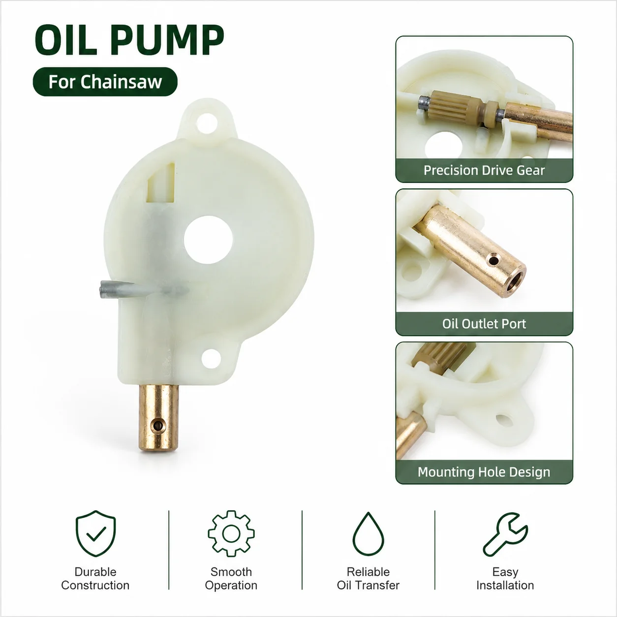 Oil Pump Oiler Replacement for Husqvarna 36 41 136 137 141 142 Jonsered 2036 2040 Chainsaw 545036801 530029838 Saw Parts Tool