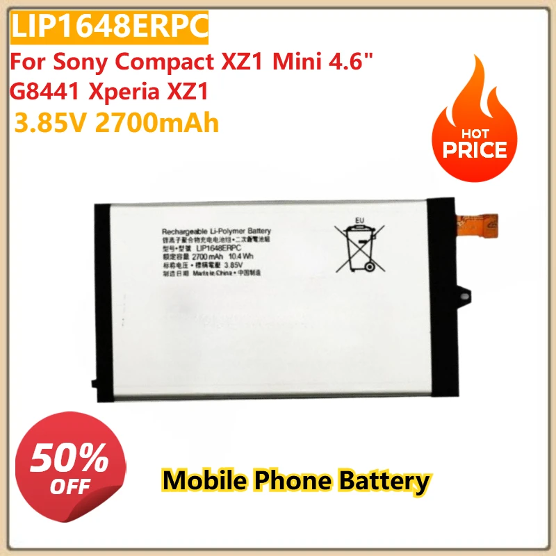 

Сменный аккумулятор мобильного телефона 3,85 В 2700 мАч LIP1648ERPC для Sony Compact XZ1 Mini 4,6 дюйма G8441 Xperia XZ1
