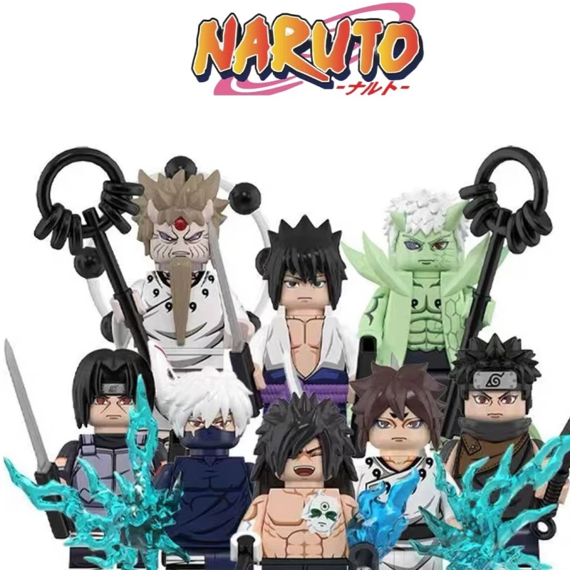 ناروتو ساسوكي إندورا أوتشيها أوبيتو إيتاشي كاكاشي جيرايا تسونادي أنيمي رجل صغير كتل الشكل WM6155 WM6154 WM6153 #1