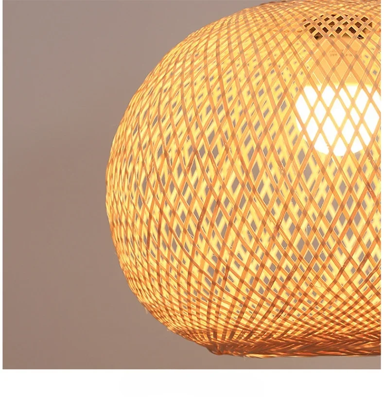 Lampe Suspendue Alberoise Ronde en Bambou Naturel, Luminaire Décoratif d'Nik, Idéal pour un Salon ou une Chambre à Coucher